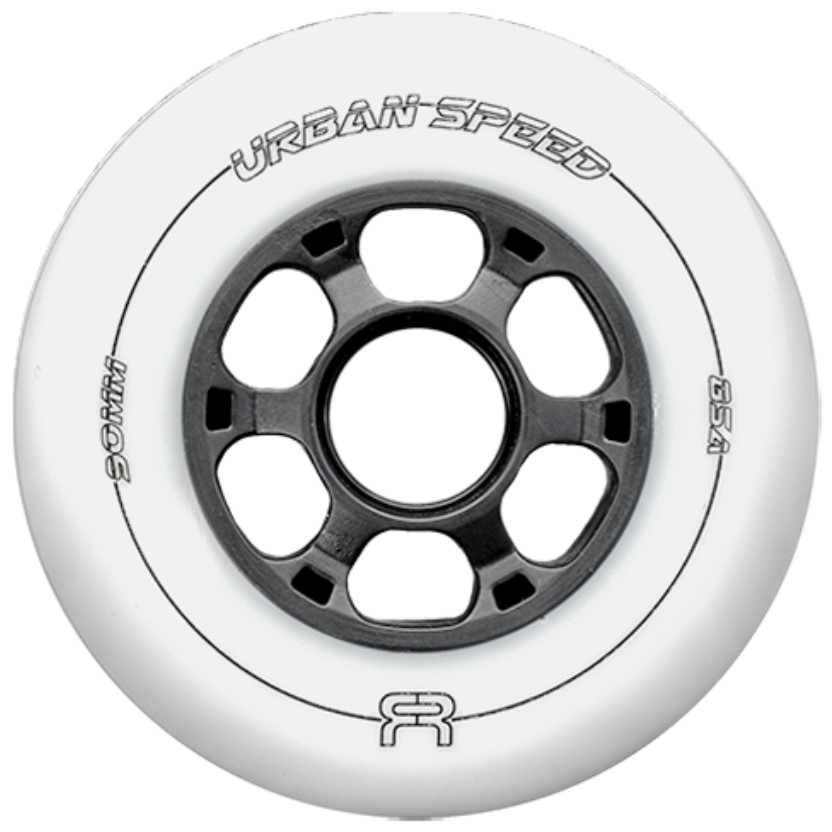 white FR Urban Speed Wheel of 90 mm that is installed standard under a FR1 90 skeeler